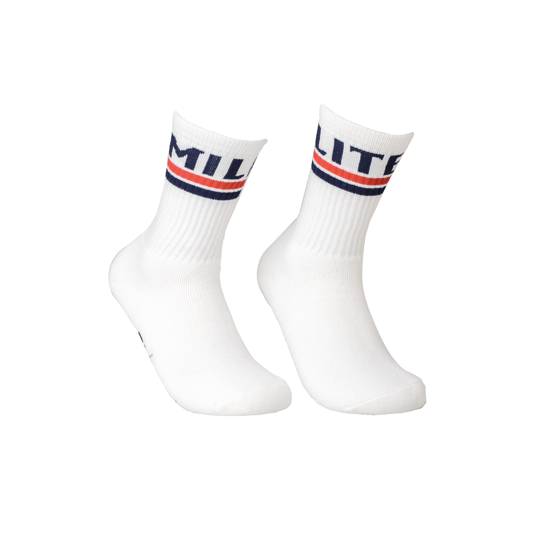 Miller Lite Stripe Sock White