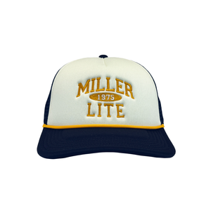 Miller Lite Puff Embroidery Trucker